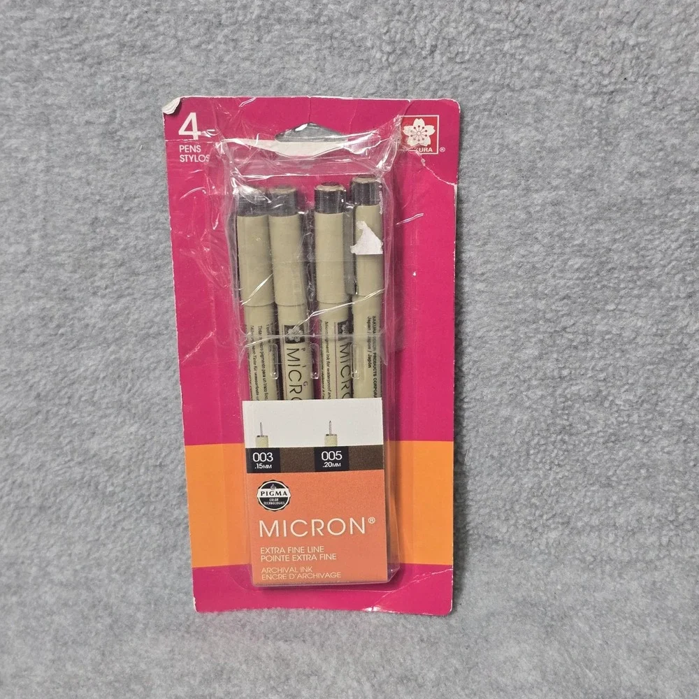 Sakura Pigma Micron Black Fineliner Pen Lot 3 Sets 8 6 4 Japan Archival